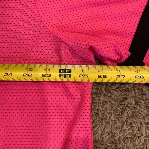 BEBE Sport Hot Pink Mesh Jersey Short Sleeve Hip Hop Street Size 3X Loose Baggy - Picture 11 of 12
